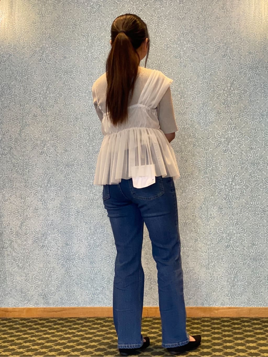 ayanoさんの「index｜◆《SS-LLサイズ》ストレッチセミフレアデニム【洗濯機洗い可】」を使ったコーディネート