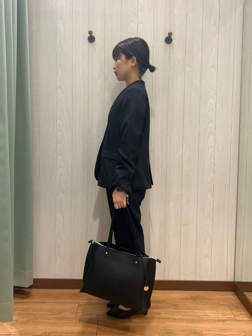 すずさんの「SHOO･LA･RUE｜◆【S-LL/セットアップ可/通勤/セレモニー】ノーカラージャケット」を使ったコーディネート