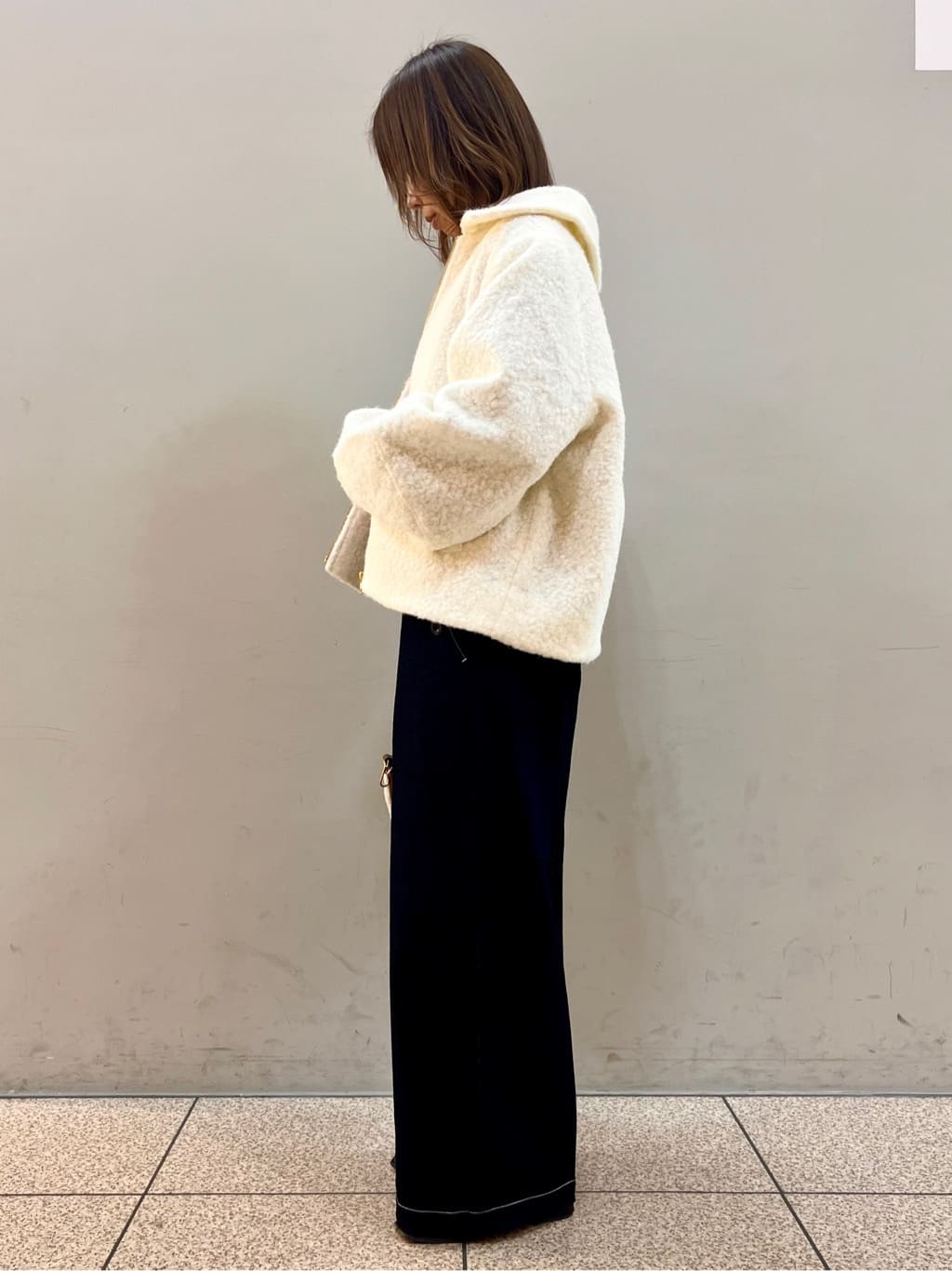 HaNeさんの「THE SHOP TK｜◆【毛玉になりにくい/蓄熱性】春色_美人ガーターニット/洗える/体形カバー」を使ったコーディネート