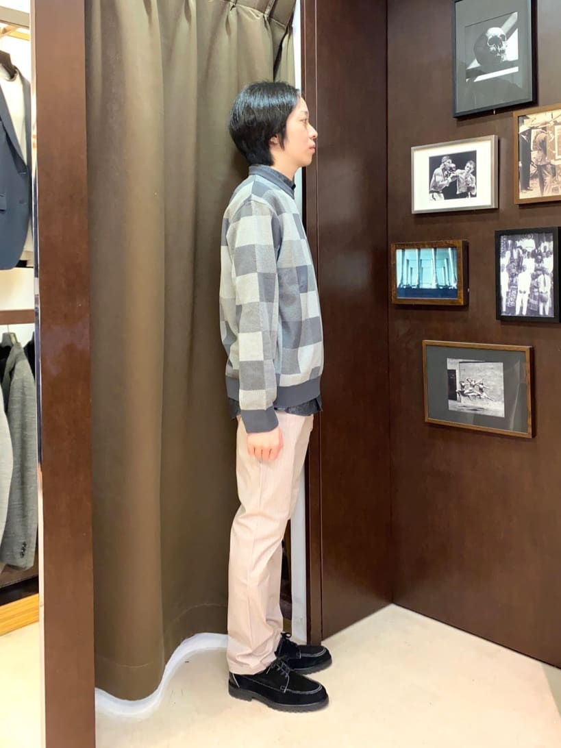コバヤシさんの「TAKEO KIKUCHI｜【Made in JAPAN】播州織 ヘリンボン ストレート パンツ」を使ったコーディネート