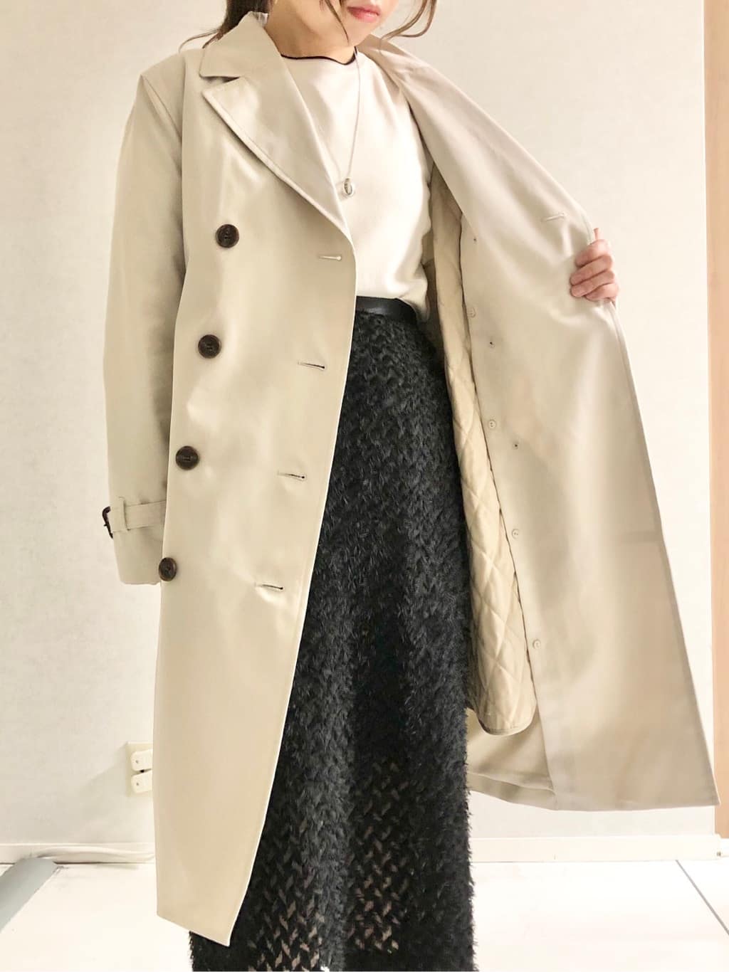 sayuさんの「UNTITLED｜【オフィス/ハレの日】ライナー付きトレンチコート」を使ったコーディネート