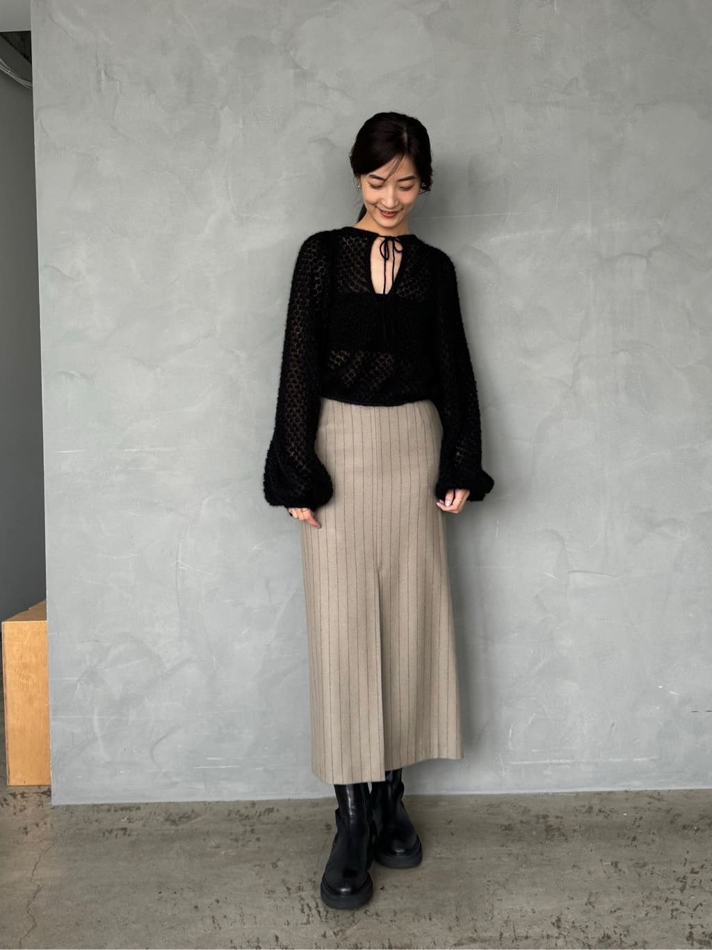 uchi__yamaさんの「CODE A｜2way sheer mohair pullover」を使ったコーディネート