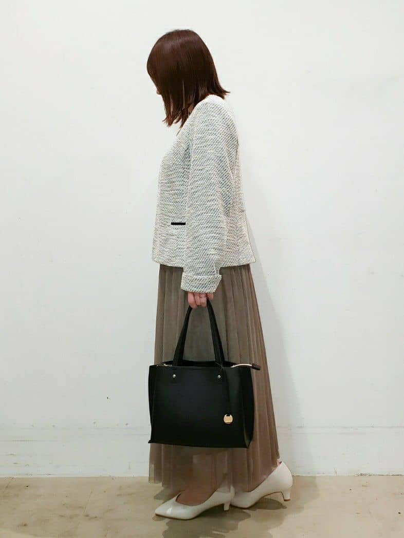 TSUCHIYAさんの「SHOO･LA･RUE｜◆【S-3L】セレモニーからデイリーにも 軽くて柔らかくて着心地の良い カットツイードジャケット」を使ったコーディネート