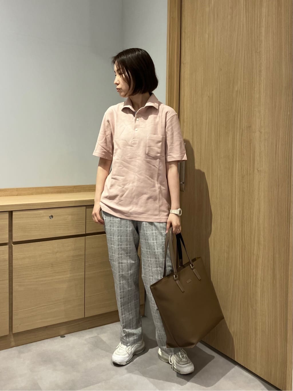 みかさんの「TAKEO KIKUCHI｜【抗菌防臭／9色5サイズ展開】ハニカムメランジ ポロシャツ」を使ったコーディネート