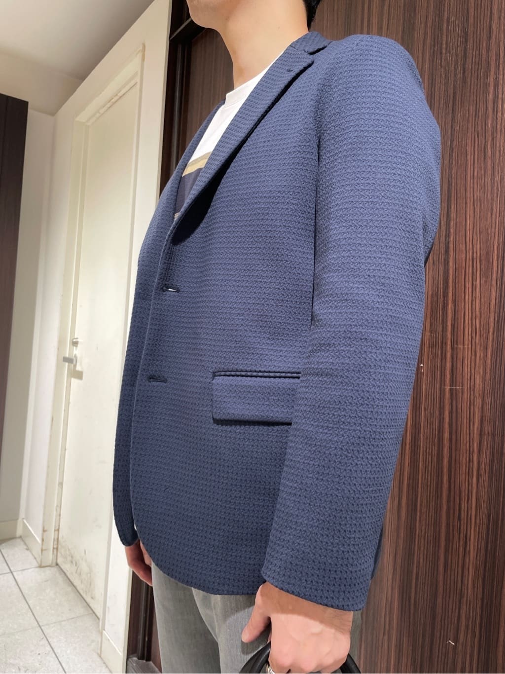 ToyoPさんの「TAKEO KIKUCHI｜【抗菌防臭】クロスウィーブ ジャケット」を使ったコーディネート