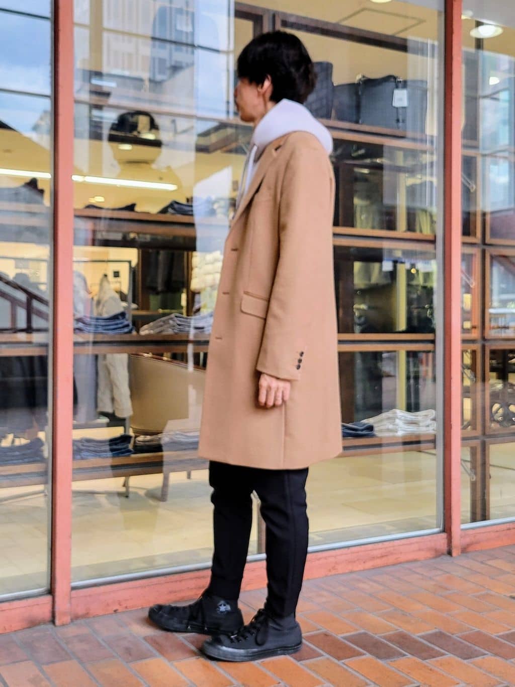 piroyaさんの「TAKEO KIKUCHI｜ウールカシミヤブレンド チェスターコート」を使ったコーディネート