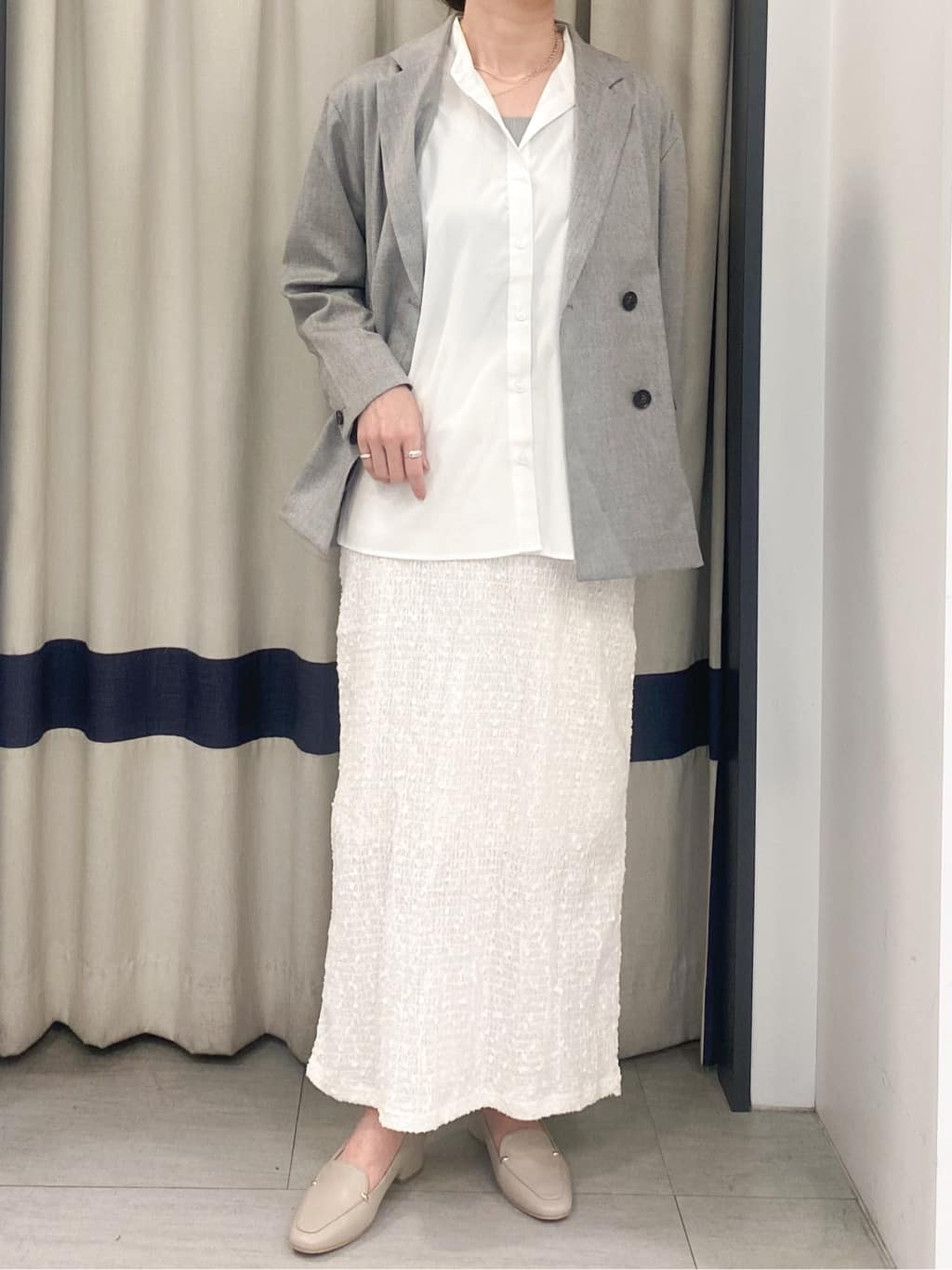 eguchiさんの「grove｜◆【洗える】リネンライクダブルジャケット」を使ったコーディネート