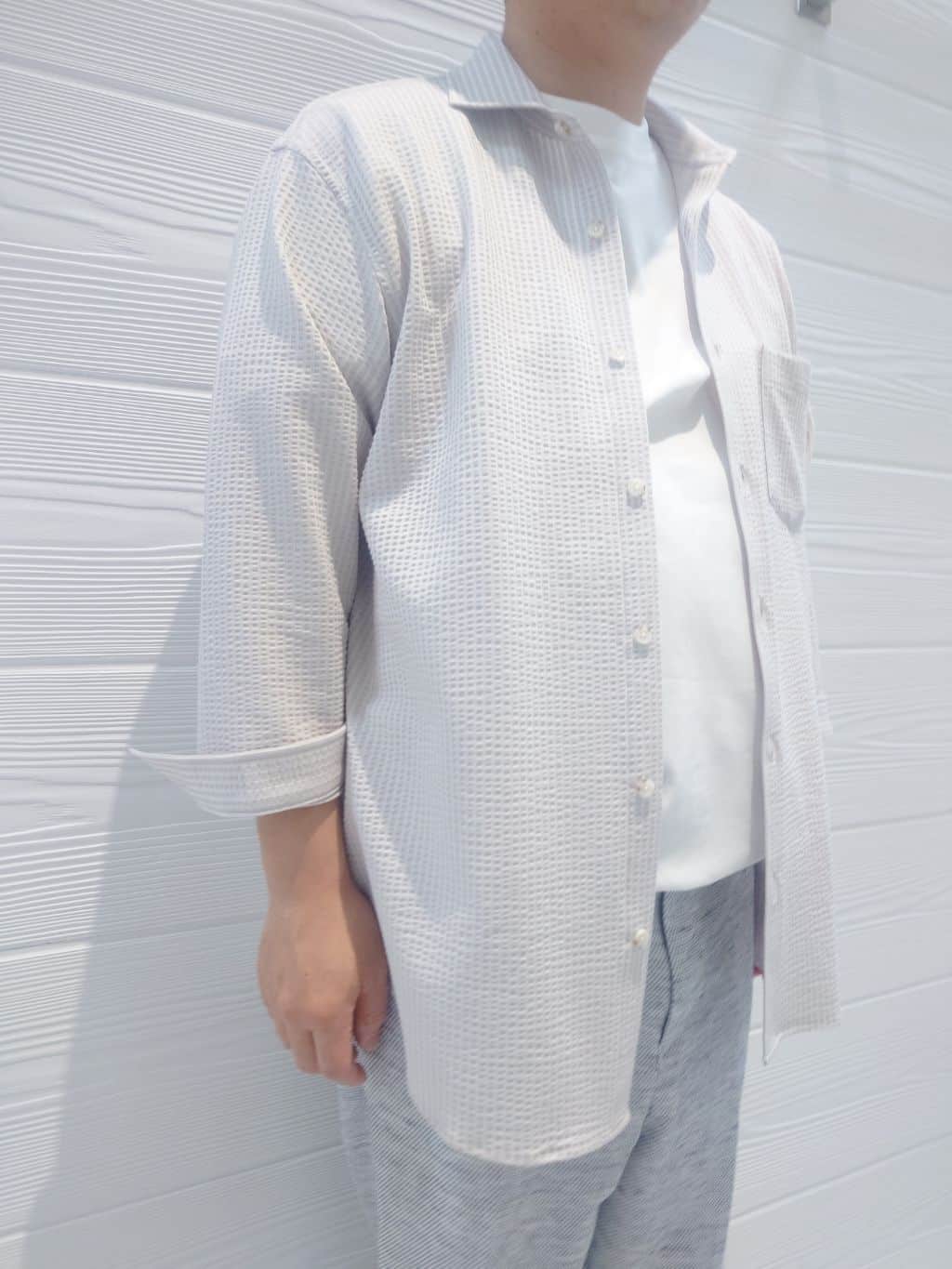 かずさんの「TAKEO KIKUCHI｜【抗菌防臭／5サイズ展開】ハイゲージポンチ Tシャツ」を使ったコーディネート