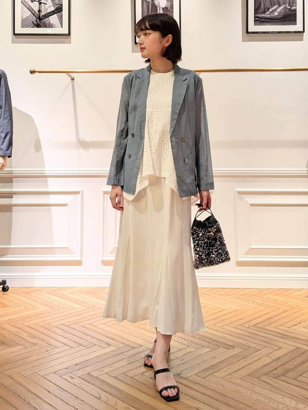 saoriさんの「DRESSTERIOR｜◆スパンコール2WAYポシェット」を使ったコーディネート