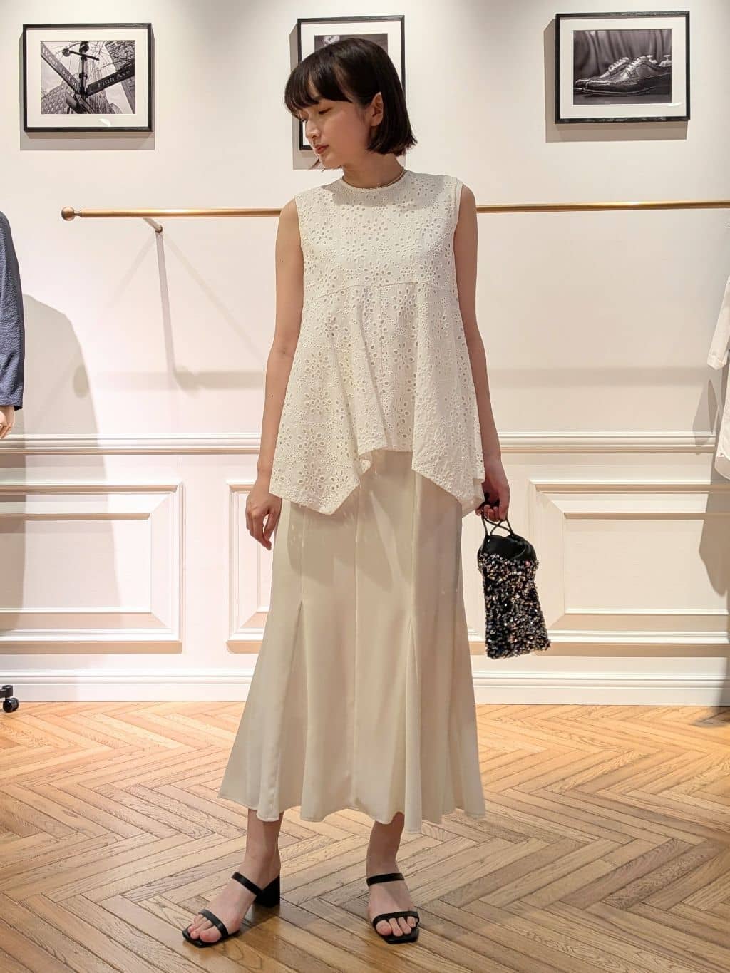 saoriさんの「DRESSTERIOR｜◆スパンコール2WAYポシェット」を使ったコーディネート
