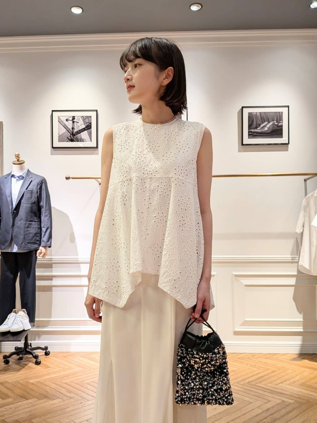 saoriさんの「DRESSTERIOR｜◆スパンコール2WAYポシェット」を使ったコーディネート