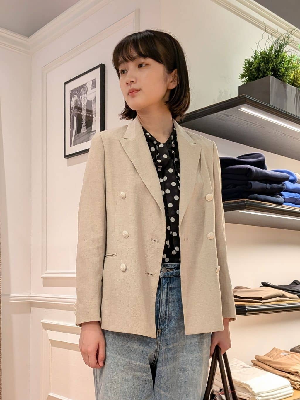 saoriさんの「DRESSTERIOR｜ヴィンテージ加工ワイドデニムパンツ」を使ったコーディネート