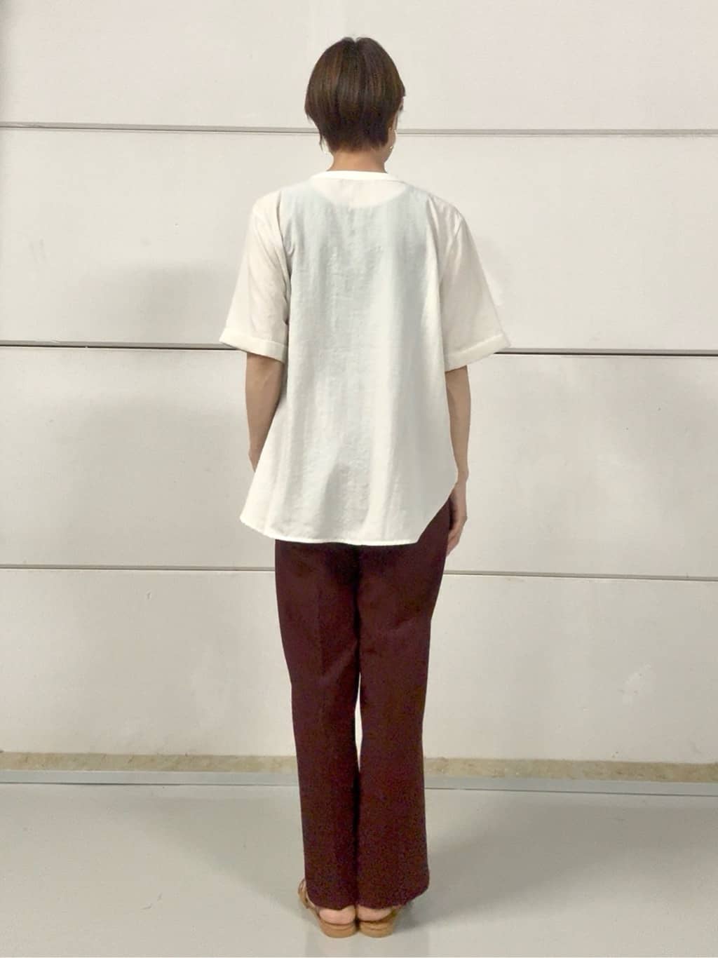 tomomiさんの「THE SHOP TK｜◆【XS-XLサイズ】麻調ワイドパンツ/洗濯機OK/from the VOICE」を使ったコーディネート