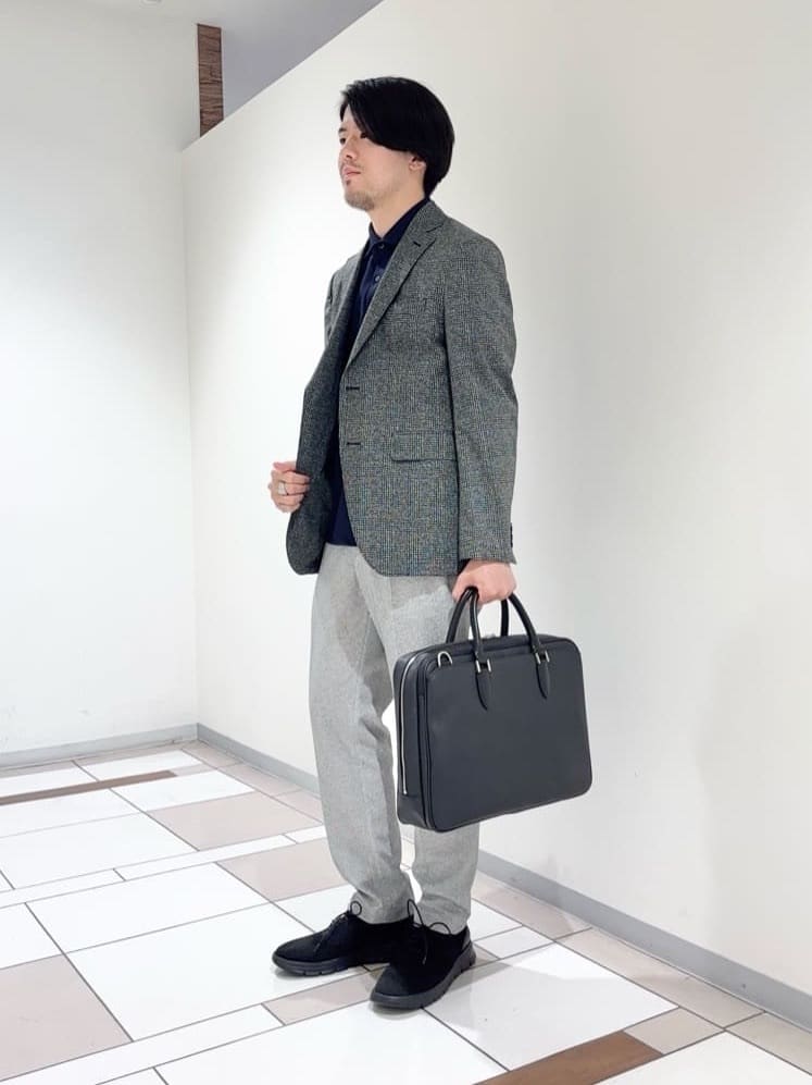 及川さんの「TAKEO KIKUCHI｜【抗菌防臭】COOL DOTS（R）ドビープリント ジャケット」を使ったコーディネート