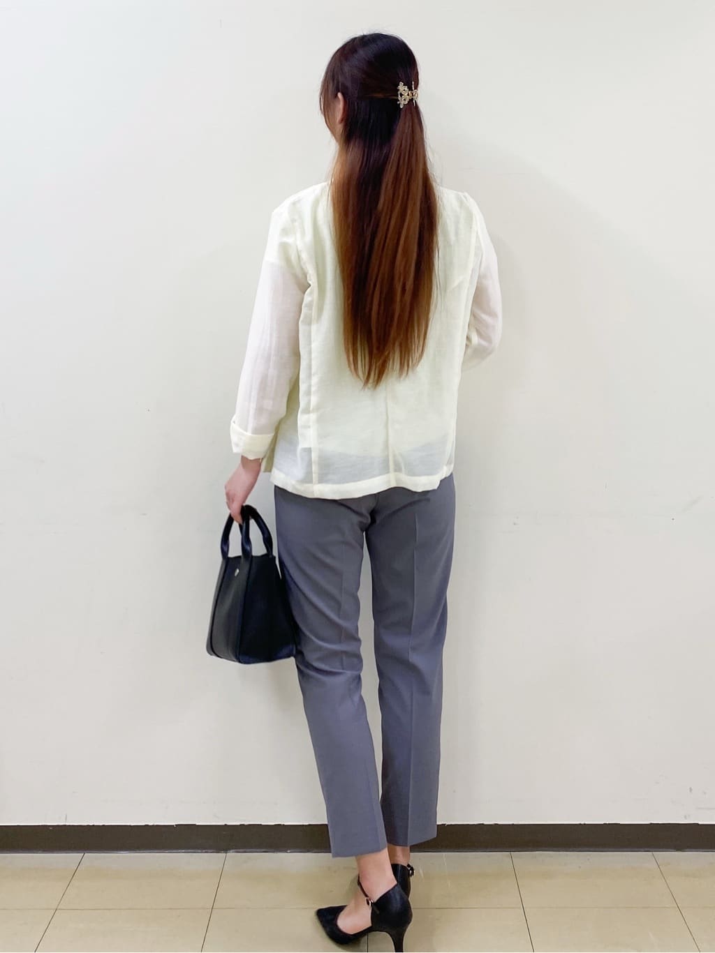 yurinaさんの「index｜麻調シアーダブルブレストテーラードジャケット【洗濯機洗い可】」を使ったコーディネート