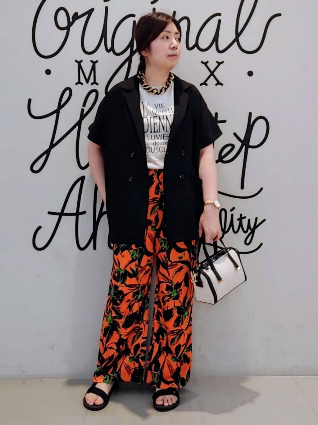 rokoさんの「THE SHOP TK｜◆リネン混半袖テーラージャケット【洗える/セットアップ可】」を使ったコーディネート