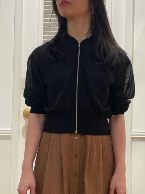 Karinさんの「DRESSTERIOR｜◆【洗える/清涼感】シアージップアップニットブルゾン」を使ったコーディネート