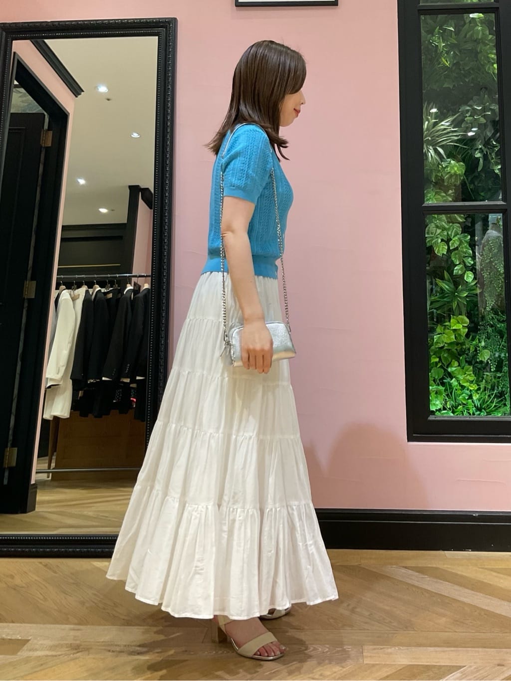 maruさんの「DRESSTERIOR｜◆洗える/コットンボイルティアードスカート」を使ったコーディネート