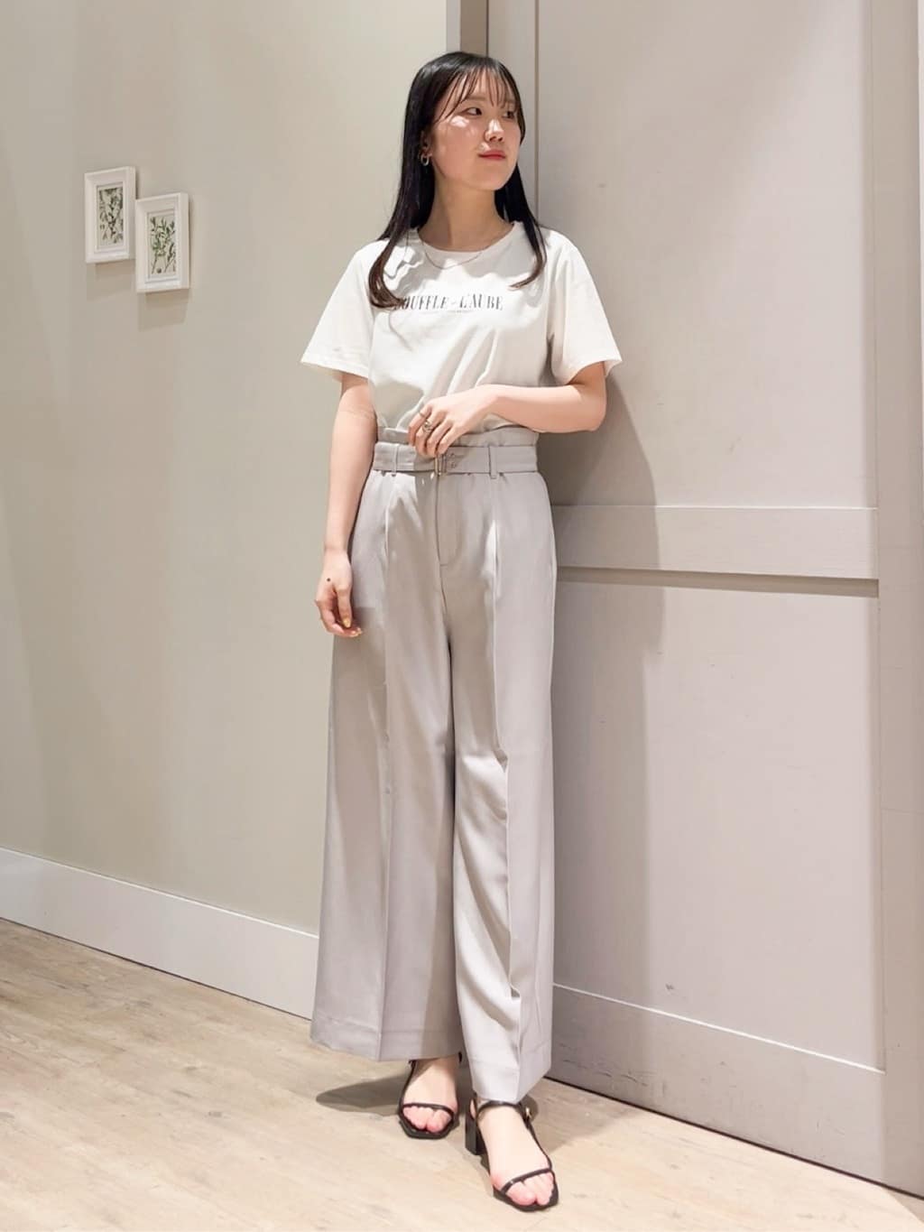 Mayuさんの「grove｜【冷感】サマーハイパーストレッチワイドパンツ」を使ったコーディネート