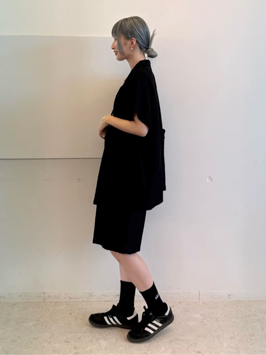 omaさんの「THE SHOP TK｜◆リネン混半袖テーラージャケット【洗える/セットアップ可】」を使ったコーディネート