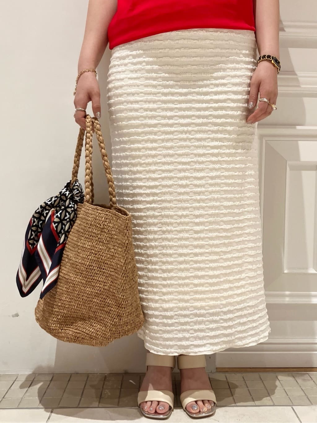 TAJIさんの「DRESSTERIOR｜◆【接触冷感/抗菌防臭/消臭】アイスクリアコットンTシャツ」を使ったコーディネート