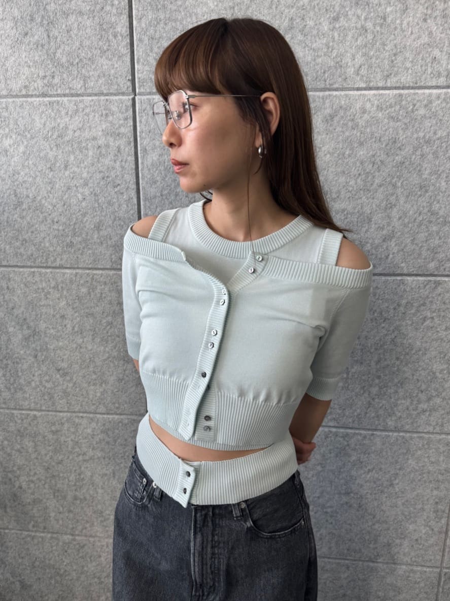 designer yukaさんの「CODE A｜design knit tank」を使ったコーディネート