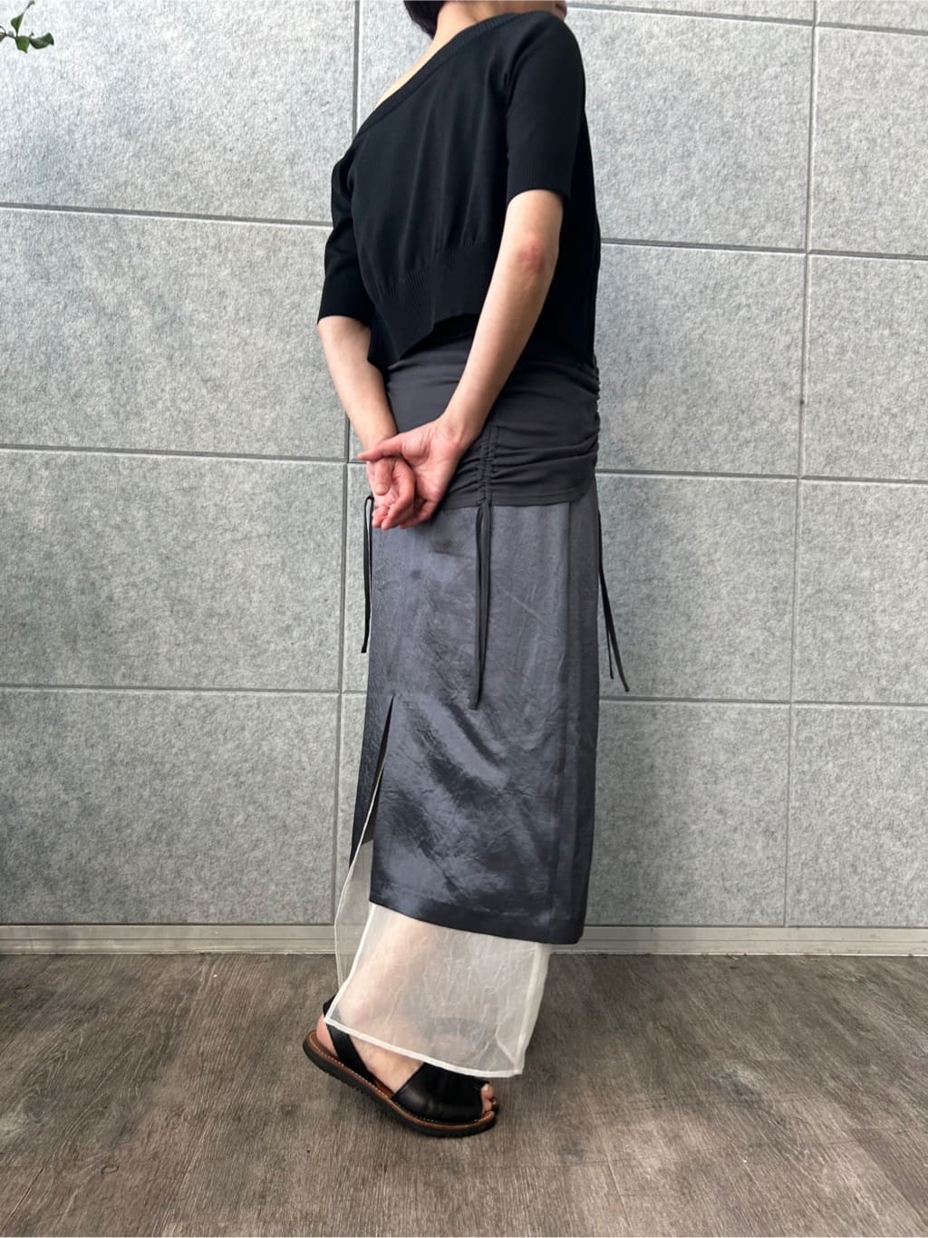 yukoさんの「CODE A｜asymmetry gather tank」を使ったコーディネート