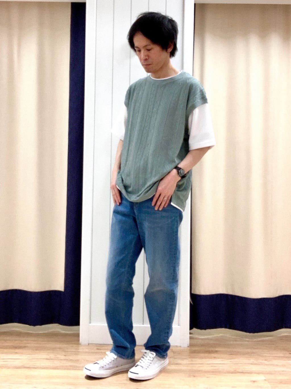 Takaさんの「Dessin｜◆【ユニセックス・洗える】テーパードデニムパンツ」を使ったコーディネート