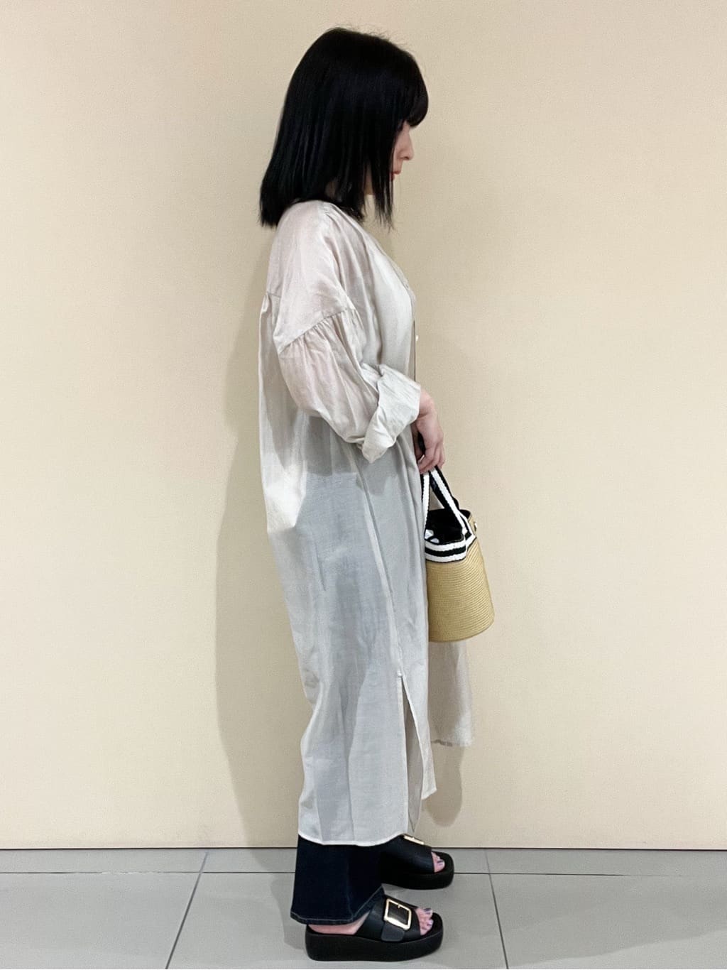 yunさんの「OPAQUE.CLIP｜コットンリブキャミソール【洗濯機洗い可】」を使ったコーディネート