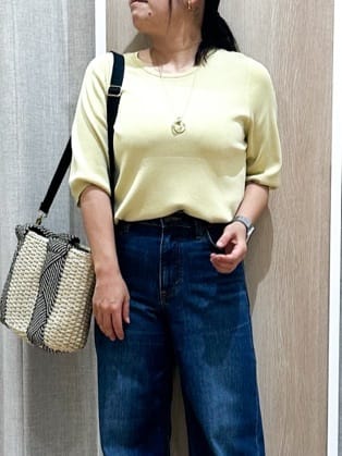 naoさんの「grove｜ひんやり多機能・やわらかドライタッチ五分袖プルオーバー」を使ったコーディネート