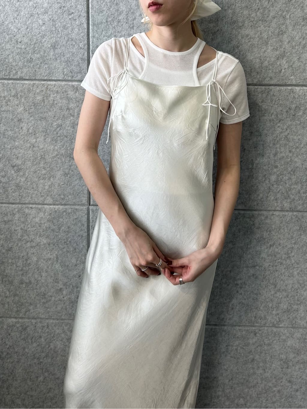 honoka Aさんの「CODE A｜ribbon cami dress」を使ったコーディネート