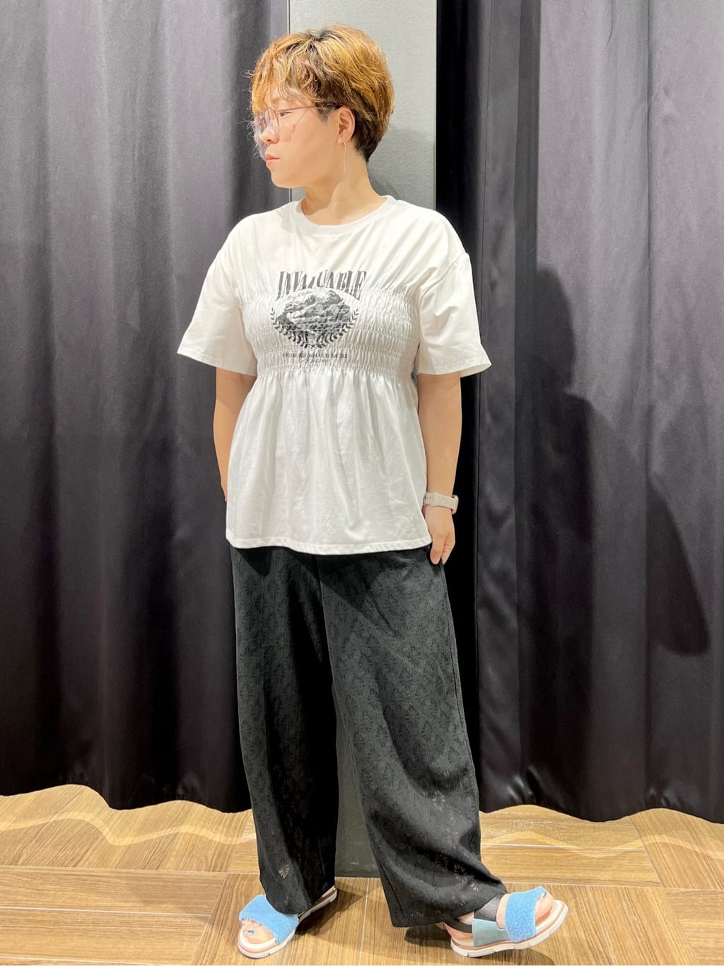 OKMKさんの「THE SHOP TK｜◆ロゴシャーリングプルオーバー【親子リンク/洗濯機OK】」を使ったコーディネート