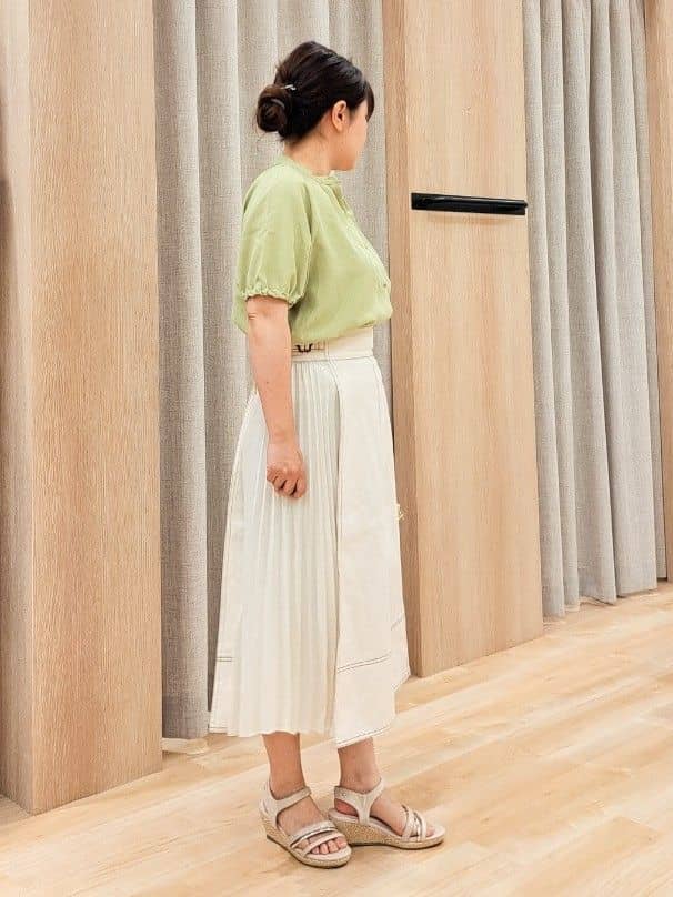 ふるさんの「grove｜グローブ人気のスカート！デニムサイドプリーツスカート」を使ったコーディネート
