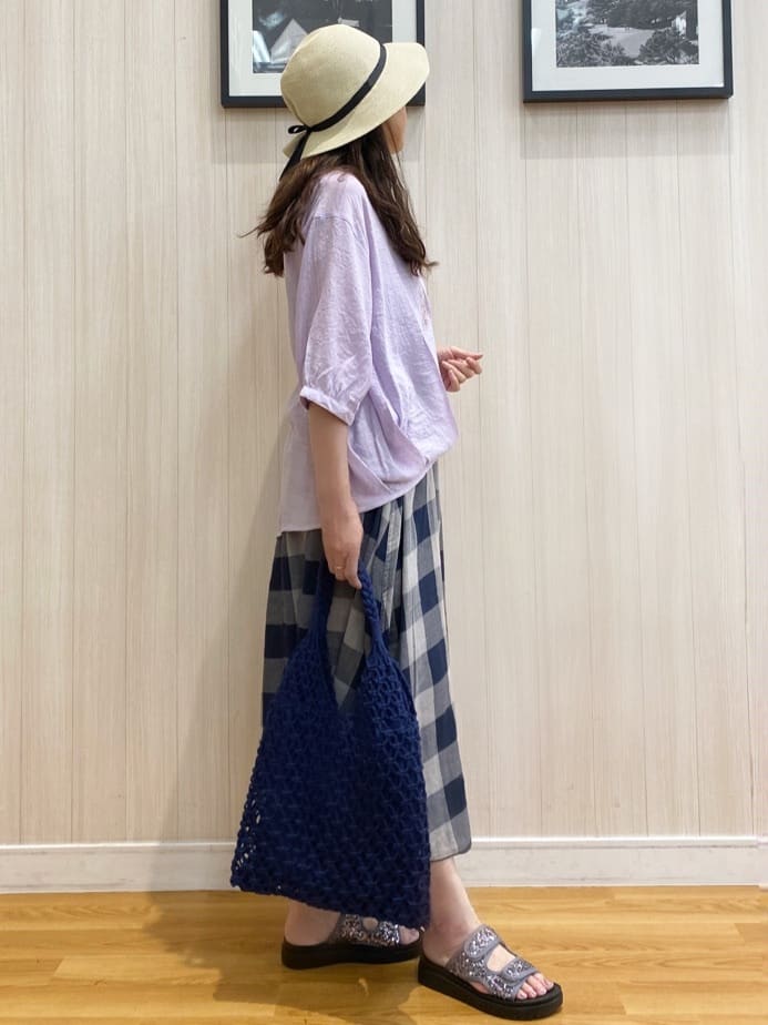 natsuさんの「SHOO･LA･RUE｜◆柔らかタッチが心地よい ブロックチェック ガーゼスカート」を使ったコーディネート