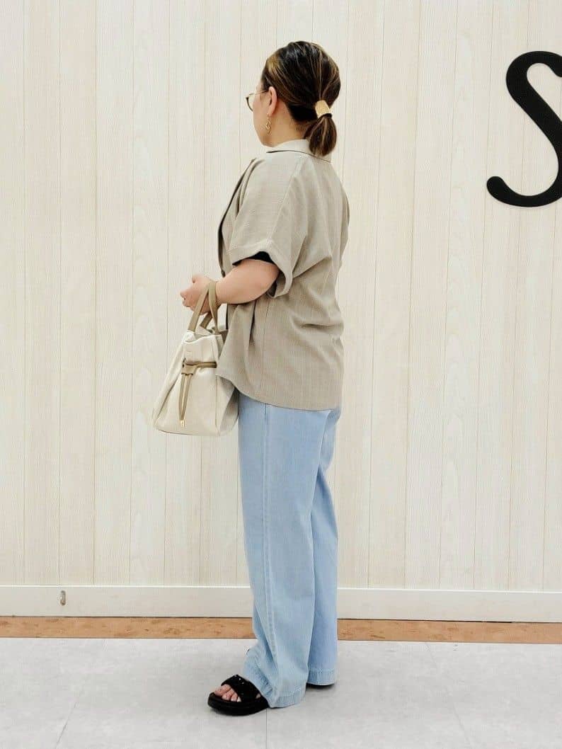 nanahachiさんの「SHOO･LA･RUE｜◆【洗える/S-LL】ウエストゴムが楽ちん さらさらワイドデニム」を使ったコーディネート