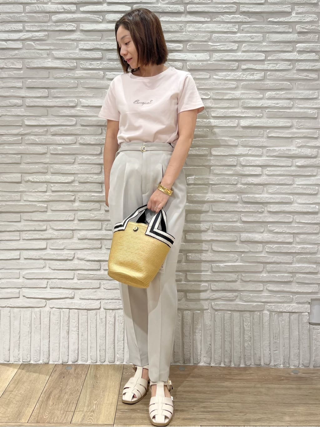 kcさんの「index｜ストレッチテーパードパンツ【洗濯機洗い可／吸水速乾／防シワ】」を使ったコーディネート