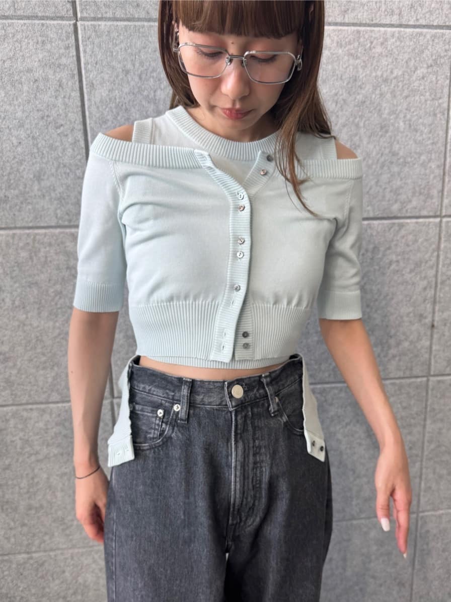 designer yukaさんの「CODE A｜design knit tank」を使ったコーディネート