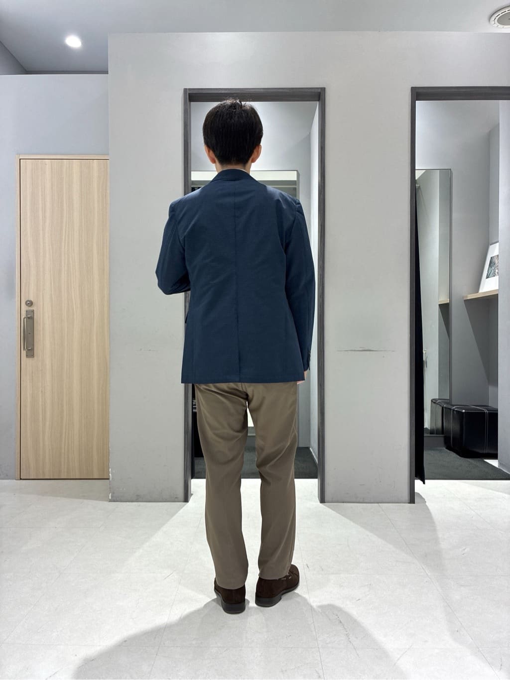 わいずみさんの「TAKEO KIKUCHI｜【抗菌防臭】COOL DOTS（R）ドビープリント ジャケット」を使ったコーディネート