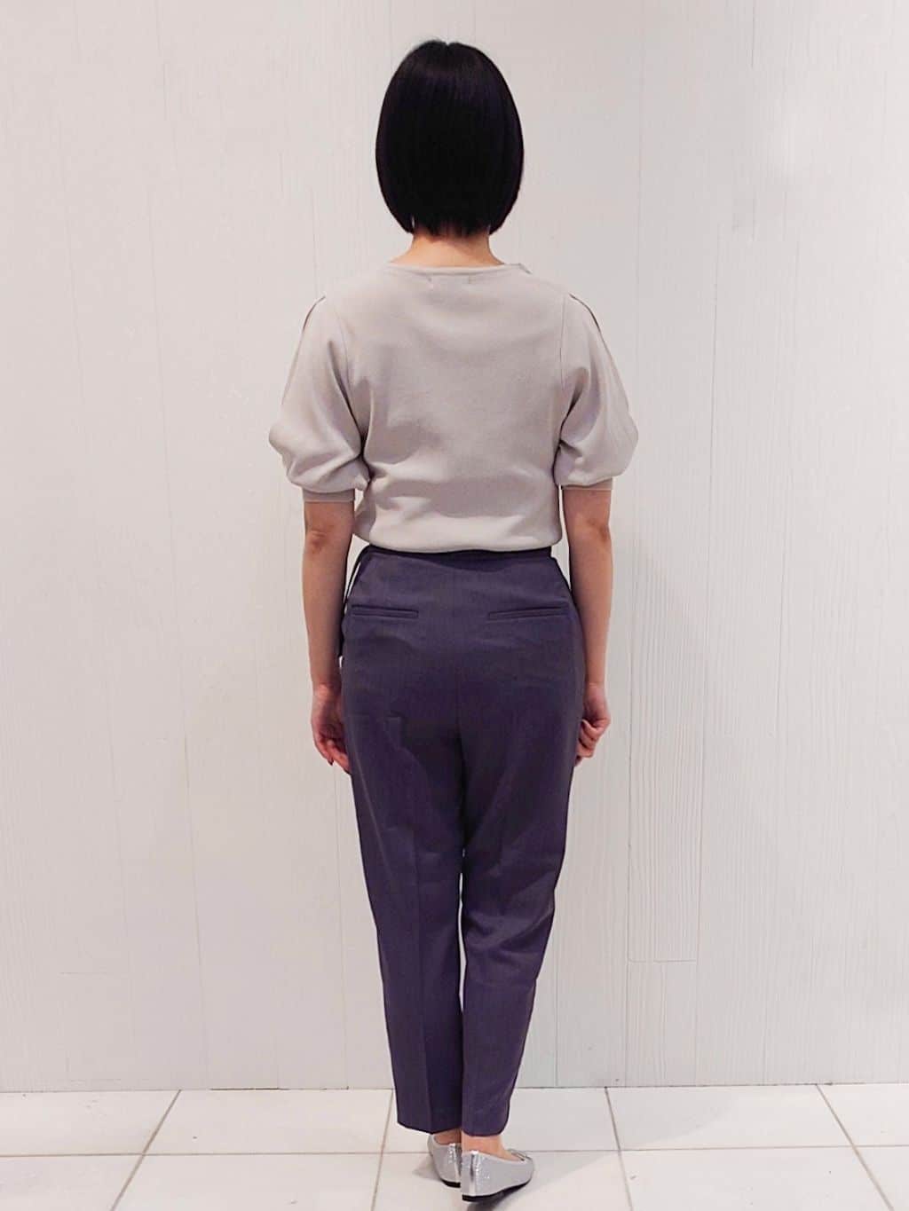 haruさんの「index｜《6色展開／XS-LLサイズ》ドライタッチ デザインスリーブニット【洗濯機洗い可／接触冷感／抗ピル】」を使ったコーディネート