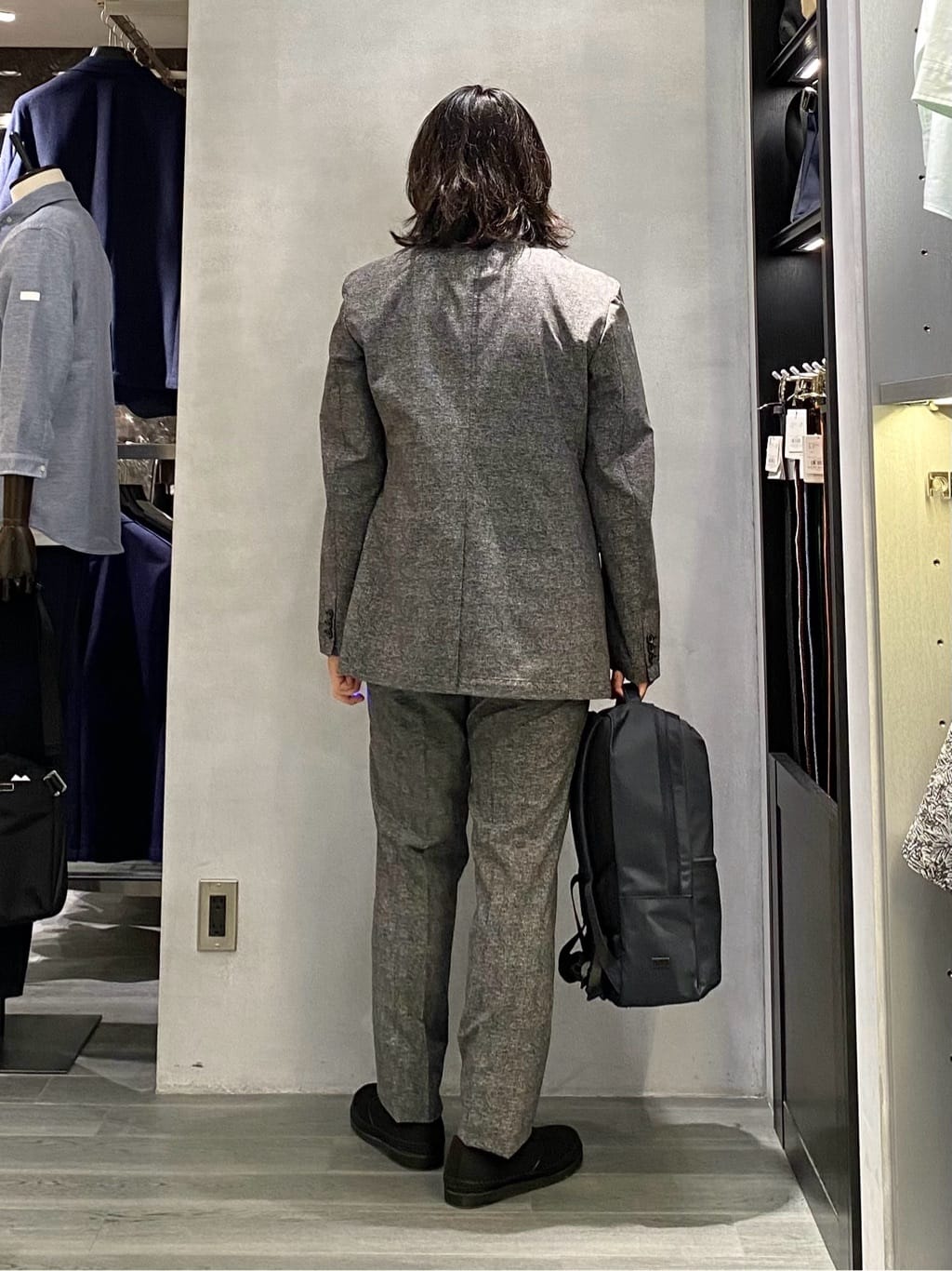 nishiさんの「TAKEO KIKUCHI｜【抗菌防臭】COOL DOTS（R）ドビープリント ジャケット」を使ったコーディネート