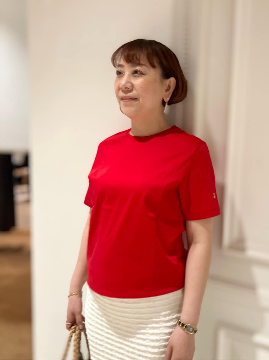 TAJIさんの「DRESSTERIOR｜◆【接触冷感/抗菌防臭/消臭】アイスクリアコットンTシャツ」を使ったコーディネート