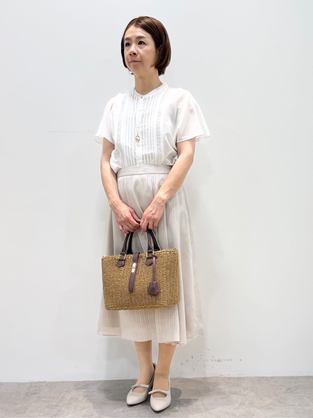 koyaさんの「Reflect｜◆【選べる7色◎／手洗い可】フロントピンタックデザインブラウス」を使ったコーディネート