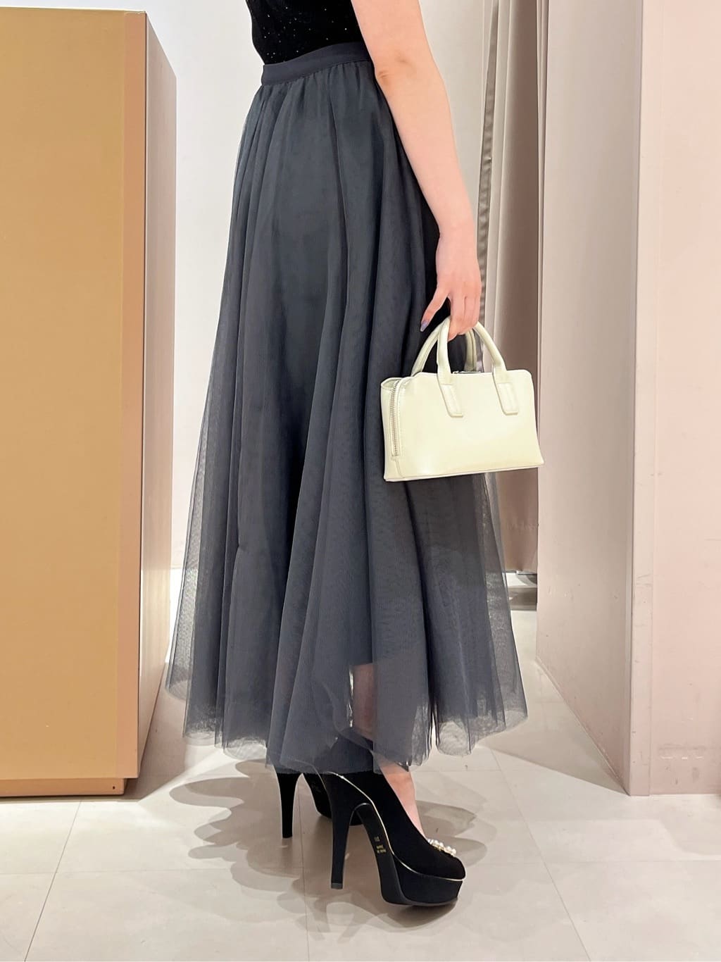 このかさんの「ESPERANZA｜2WAY超ハイヒール厚底パンプス」を使ったコーディネート