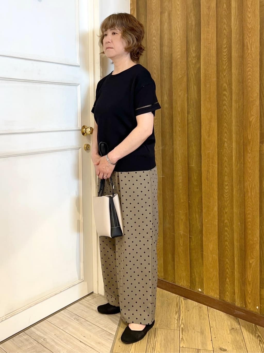 yuriyuriさんの「SHOO･LA･RUE｜◆【洗える】透かし編みニットパンプス」を使ったコーディネート