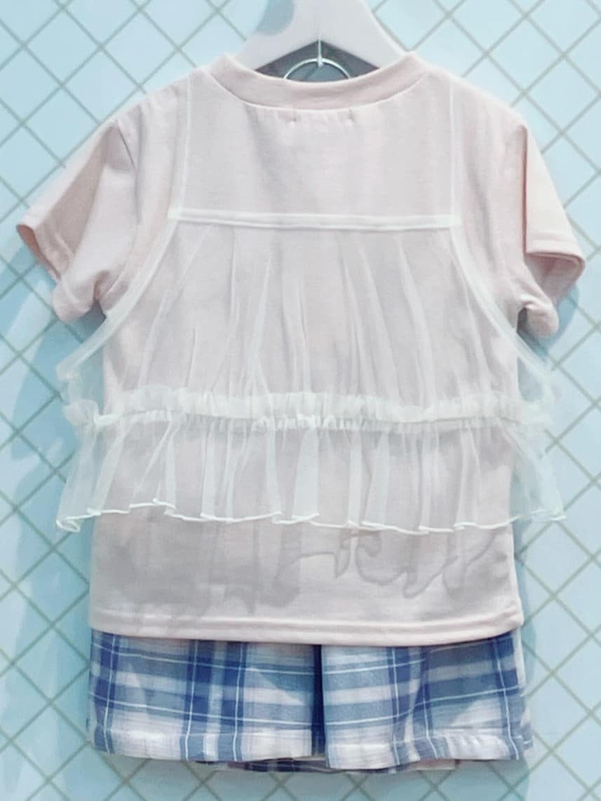 蒼さんの「SHOO･LA･RUE｜◆【100-120cm】チュールキャミTシャツ」を使ったコーディネート