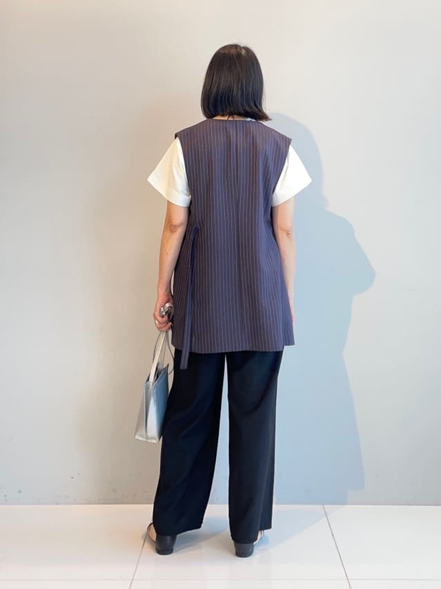 murayamaさんの「INDIVI｜【洗える／UVケア／SETUP可能】ドロストワイドパンツ」を使ったコーディネート