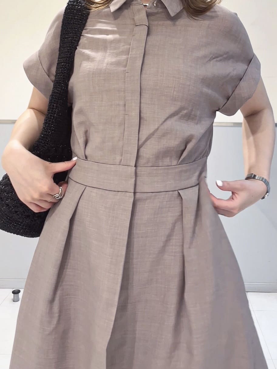 ミーさんの「index｜◆リネンライクシャツワンピース【洗濯機洗い可／吸水速乾／接触冷感】」を使ったコーディネート