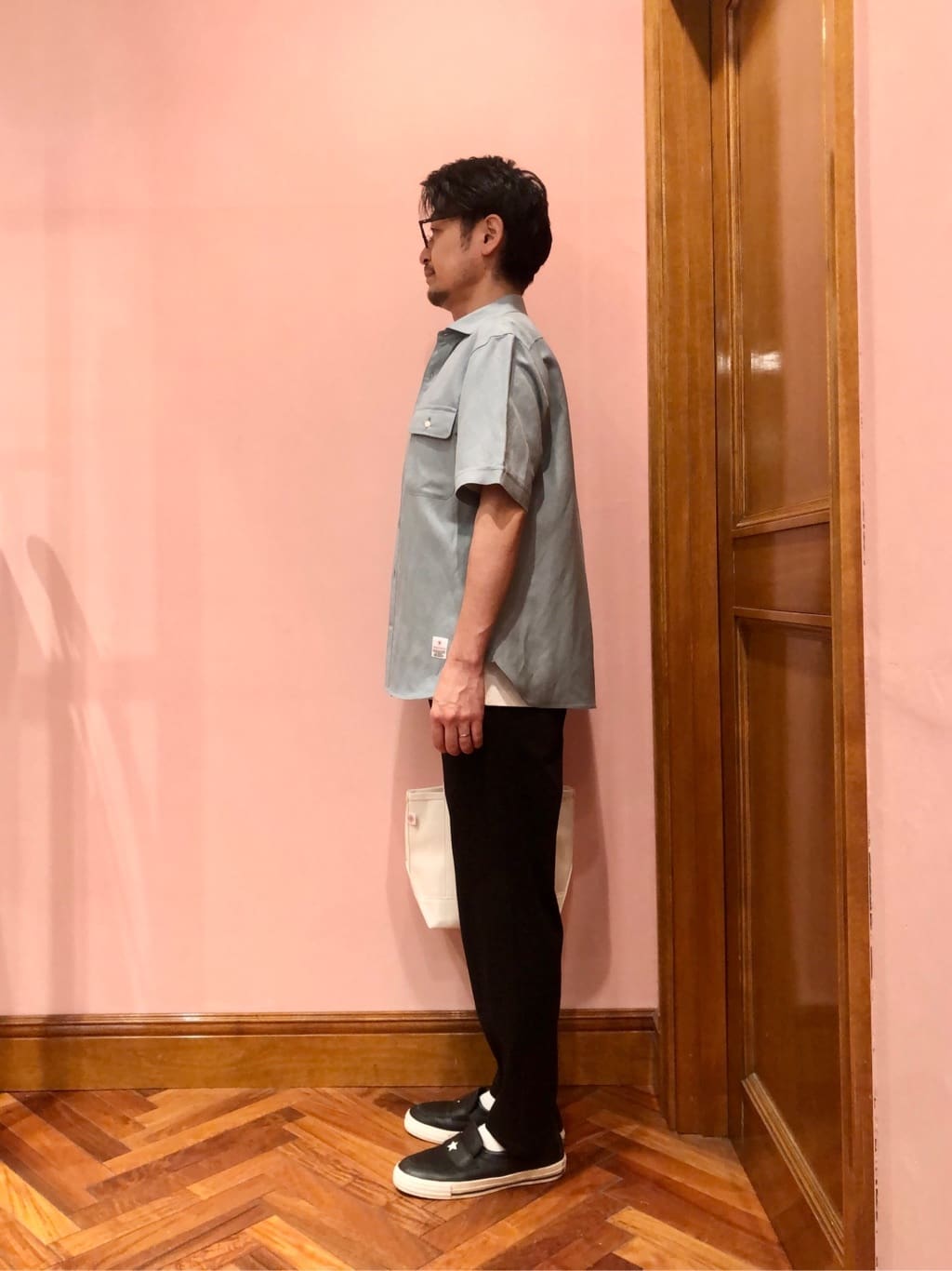 OKJさんの「DRESSTERIOR｜◆リネンレーヨン ハーフスリーブシャツ」を使ったコーディネート