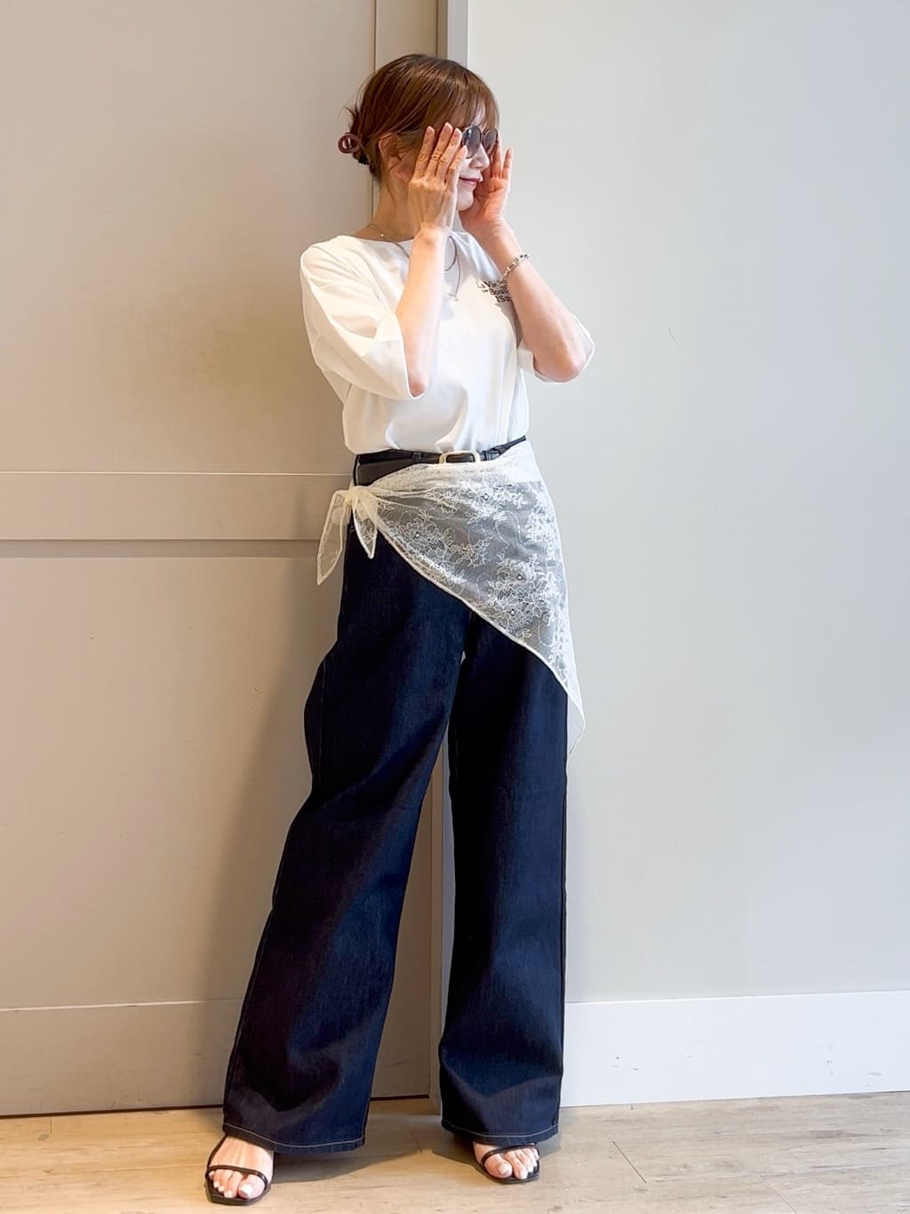 yamakoさんの「grove｜【Lee&times;grove別注】WIDE DENIM PANTS」を使ったコーディネート