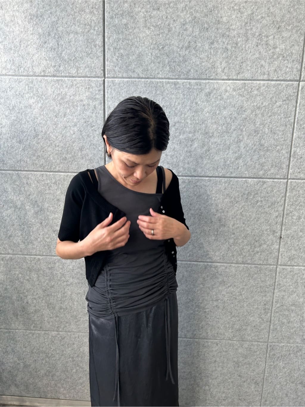 yukoさんの「CODE A｜asymmetry gather tank」を使ったコーディネート